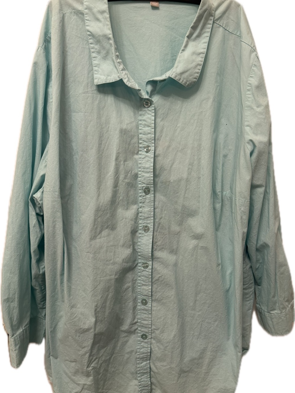 Woman Within Light Mint Button-Up Shirt Size 3X
